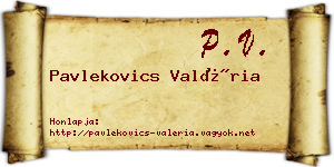 Pavlekovics Valéria névjegykártya